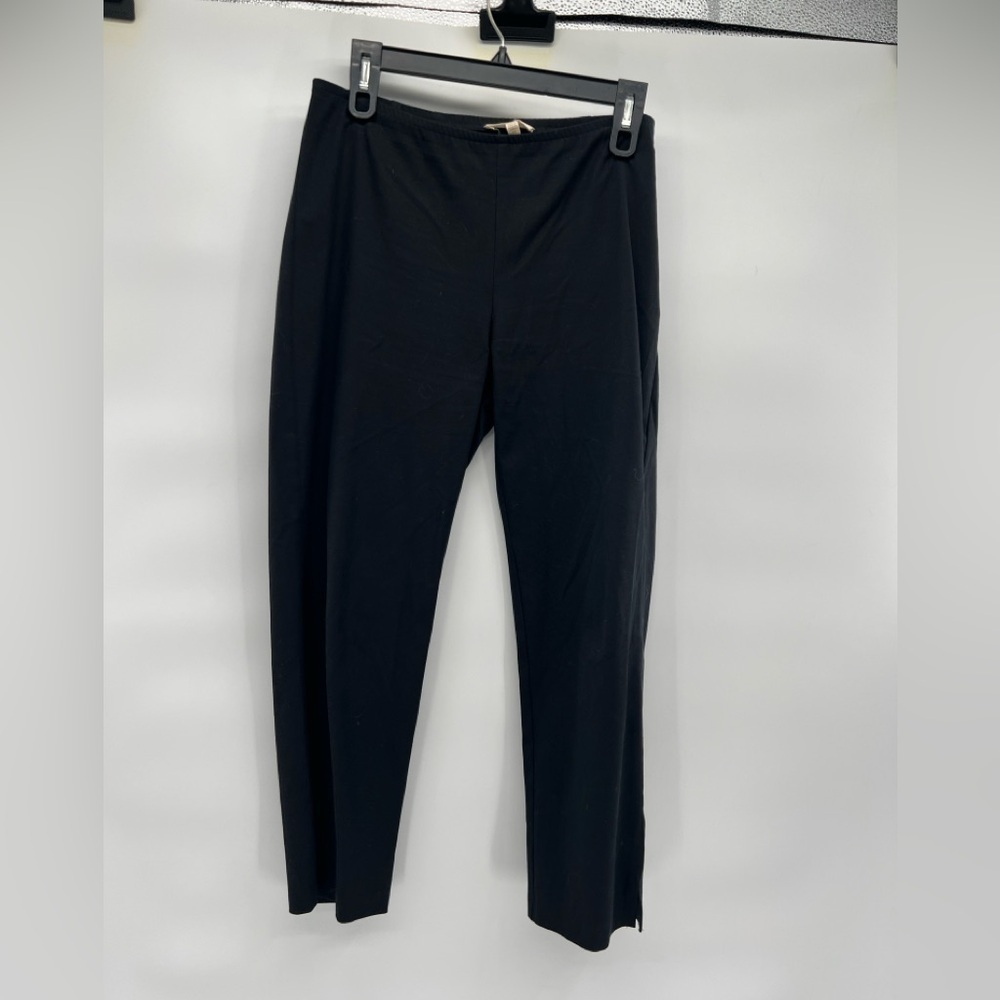 Eileen Fisher black organic cotton pants trousers size PS